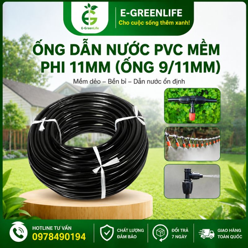 Địa chỉ bán Ống dẫn nước PVC mềm phi 11mm (ống 9/11mm)