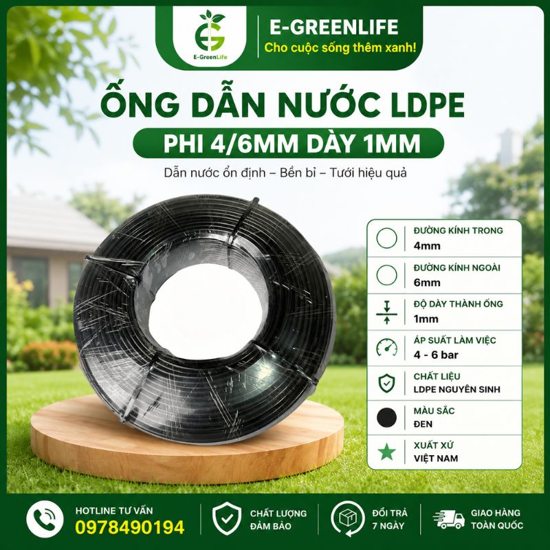 Mua Ống dẫn nước LDPE phi 4/6mm dày 1mm tại E-GreenLife