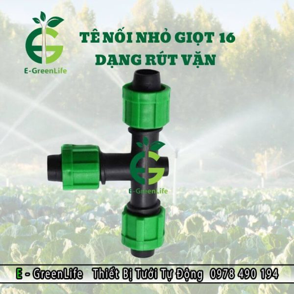 Hình ảnh đầu nối nhỏ giọt 16 chữ T dạng rút vặn