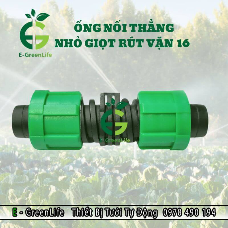 ong-noi-thang-nho-giot-rut-van-16mm Hình ảnh nối thẳng nhỏ giọt rút vặn 16mm