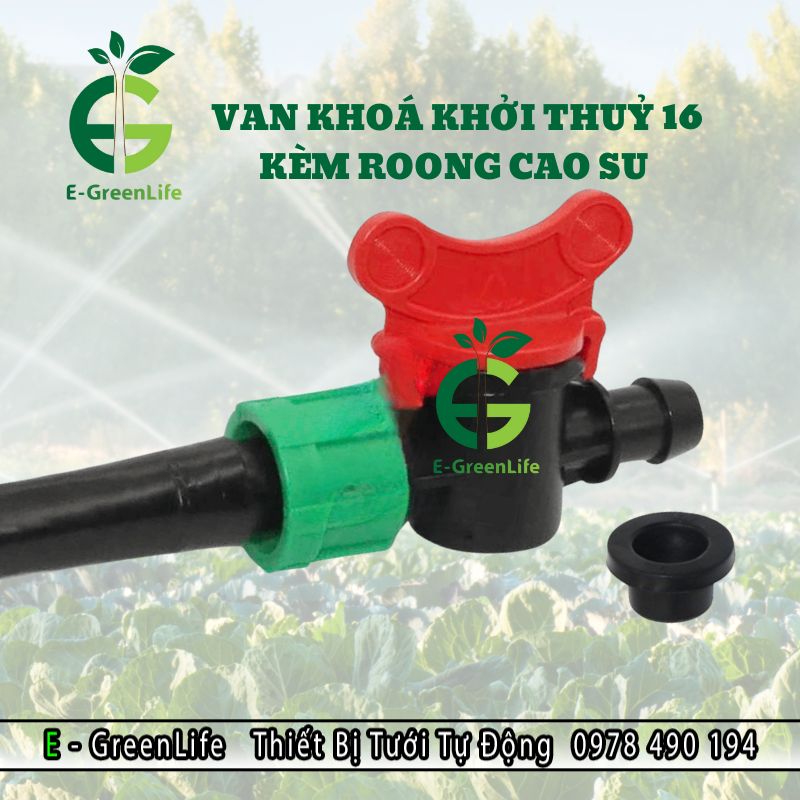 Hình ảnh van khoá khởi thuỷ 16 kèm roong cao su