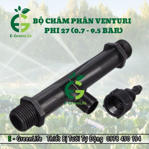 Hình ảnh bộ châm phân Venturi phi 27mm của E-Green Vườn nhà xanh