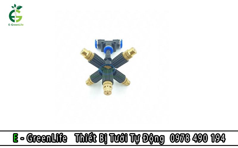 Béc phun sương đồng 5 cửa với bán kính phun rộng