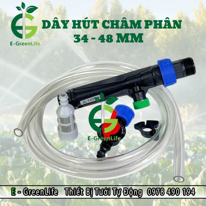 ca-bo-day-du-day-hut-cham-phan-va-van-than-cham-phan Hình ảnh cả bộ đầy đủ dây hút châm phân và van, thân châm phân