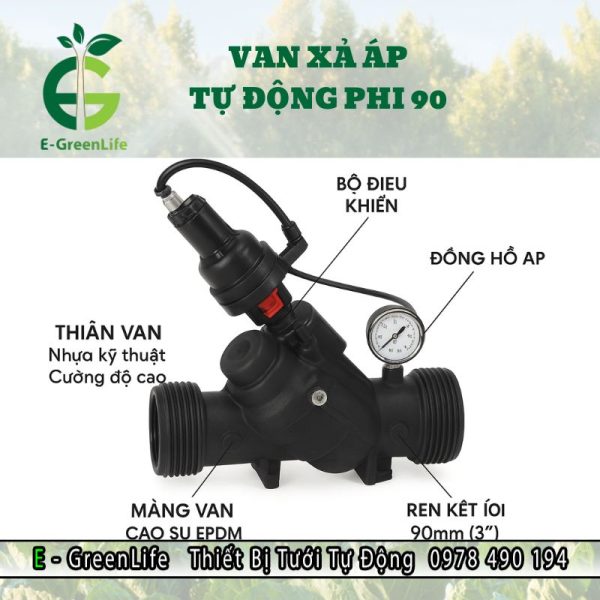 Hình ảnh cấu tạo van xả áp tự động phi 90 mm