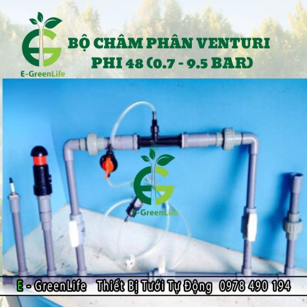 Hình ảnh lắp đặt bộ châm phân venturi phi 48