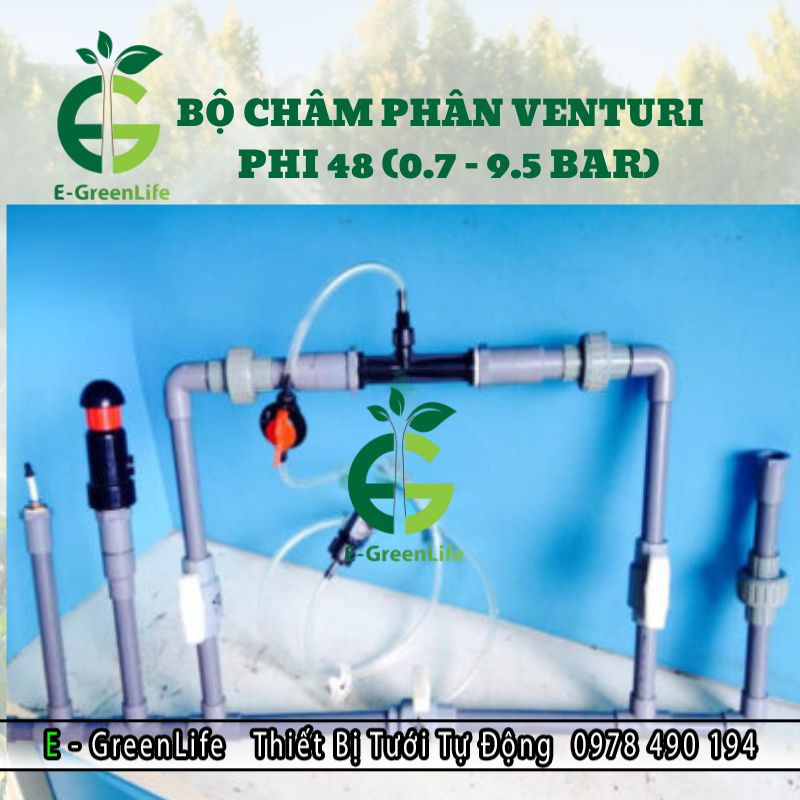 lap-dat-bo-cham-phan-venturi-phi-48 Hình ảnh lắp đặt bộ châm phân venturi phi 48