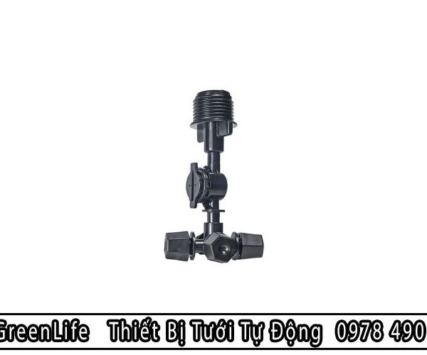 Béc phun sương 4 cửa đen với công dụng giữ ẩm cho nhà màng hoặc nhà lưới