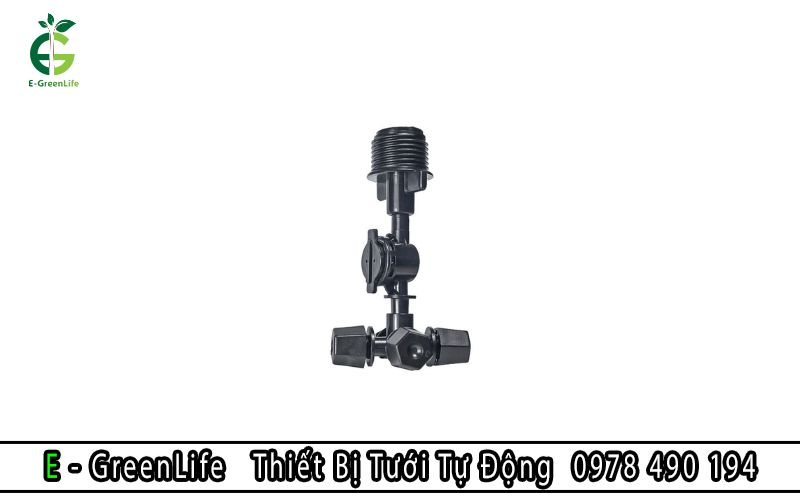 Béc phun sương 4 cửa đen với công dụng giữ ẩm cho nhà màng hoặc nhà lưới