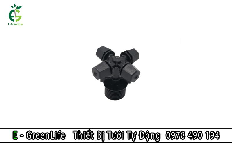 Béc phun sương 4 cửa đen thích hợp cho công nghệ trồng nấm