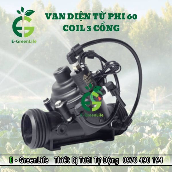 Hình ảnh van điện từ phi 60 coil 3 cổng E-greenlife