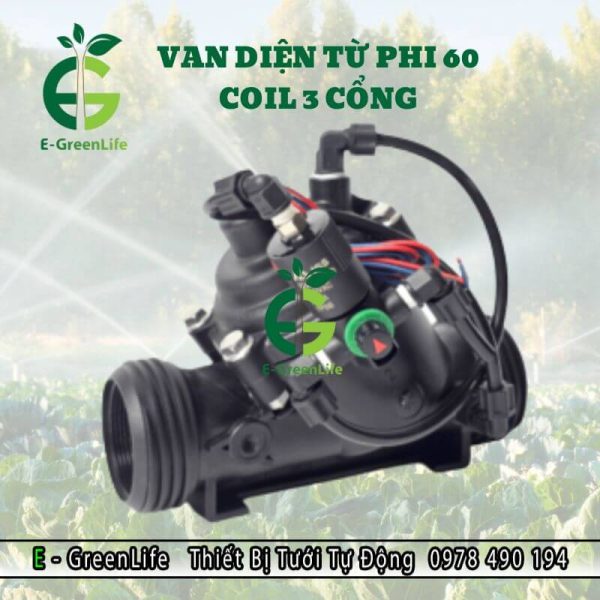 Hình ảnh van điện từ phi 60mm coil 3 cổng