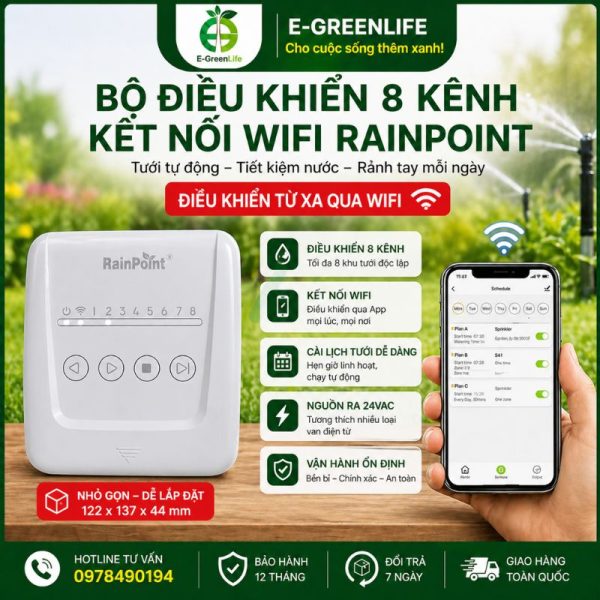 Bộ điều khiển 8 kênh kết nối wifi RainPoint