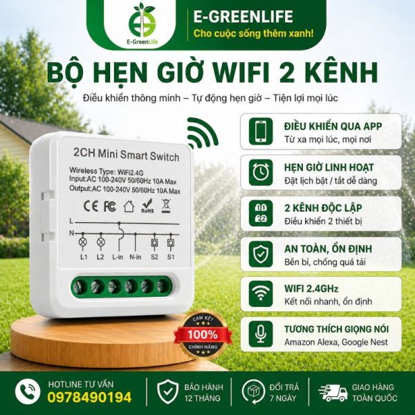 Bộ hẹn giờ wifi 2 kênh