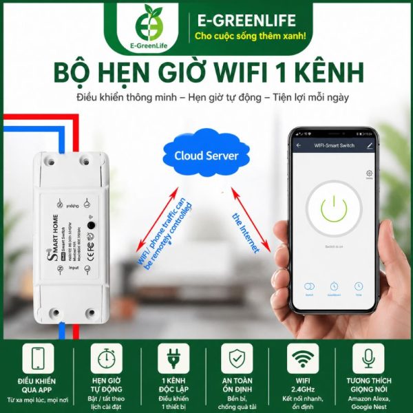 Hình ảnh địa chỉ mua bộ hẹn giờ wifi 1 kênh