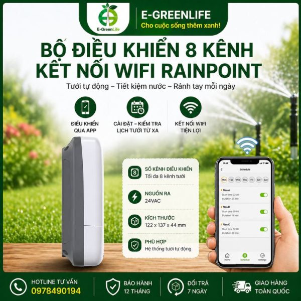 Hình ảnh mua bộ điều khiển 8 kênh kết nối wifi RainPoint tại E-GreenLife