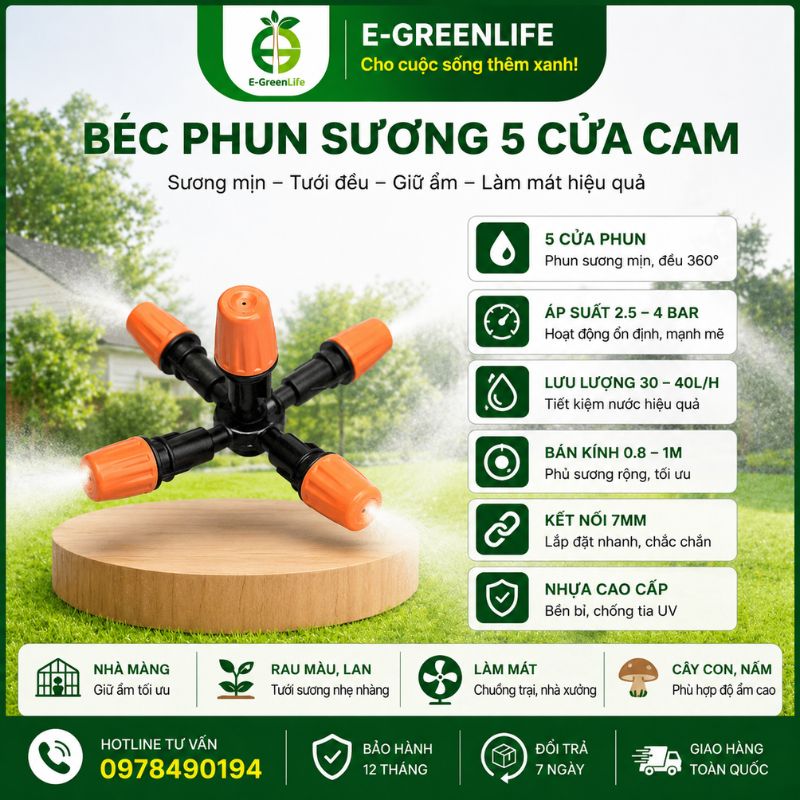 bec-phun-suong-cam-5-cua-E-GreenLife Béc phun sương cam 5 cửa