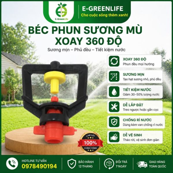 Béc phun sương mù xoay 360 độ tại E-GreenLife