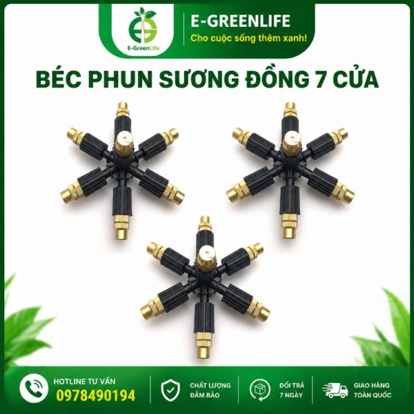 Địa chỉ bán Béc phun sương đồng 7 cửa E-GreenLife