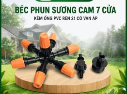 Địa chỉ mua Béc phun sương cam 7 cửa kèm ống PVC ren 21 có van áp