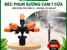 Hình ảnh địa chỉ mua Béc phun sương cam 7 cửa kèm ống PVC ren 21 không có van áp