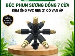 Địa chỉ mua Béc phun sương đồng 7 cửa kèm ống PVC ren 21 có van áp