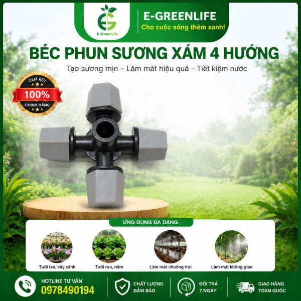 Hình ảnh địa chỉ mua Béc phun sương xám 4 hướng