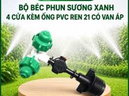Địa chỉ mua Bộ béc phun sương xanh 4 cửa kèm ống PVC ren 21 có van áp