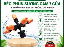 Hình ảnh mua Béc phun sương cam 7 cửa kèm ống PVC ren 21 không có van áp