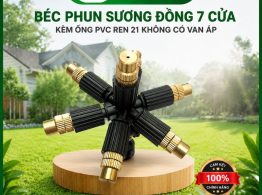Mua Béc phun sương đồng 7 cửa kèm ống PVC ren 21 không có van áp