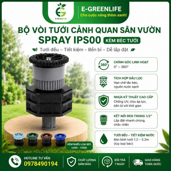 E-GreenLife bán Bộ vòi tưới cảnh quan sân vườn Spray IPS00 kèm béc tưới
