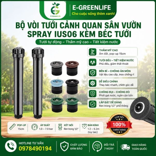 Bộ vòi tưới cảnh quan sân vườn Spray IUS06 kèm béc tưới
