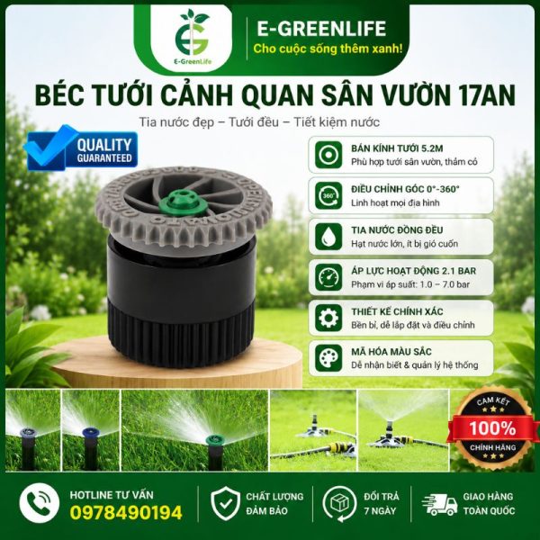 Địa chỉ mua Béc tưới cảnh quan sân vườn 17AN