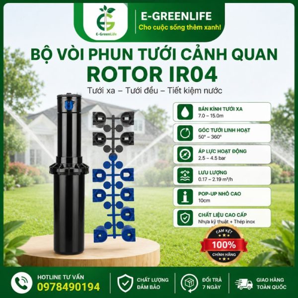 Bộ vòi phun tươi cảnh quan Rotor IR04