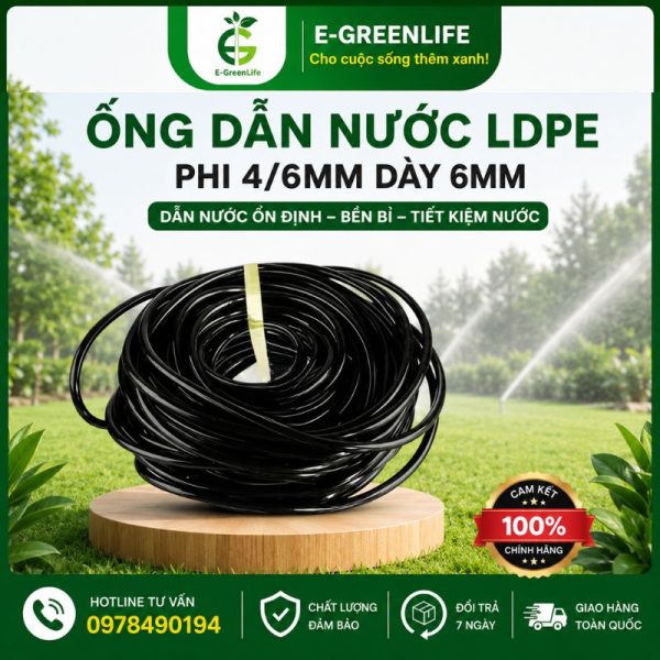 Địa chỉ bán ống dẫn nước LDPE phi 4/6mm dày 6mm