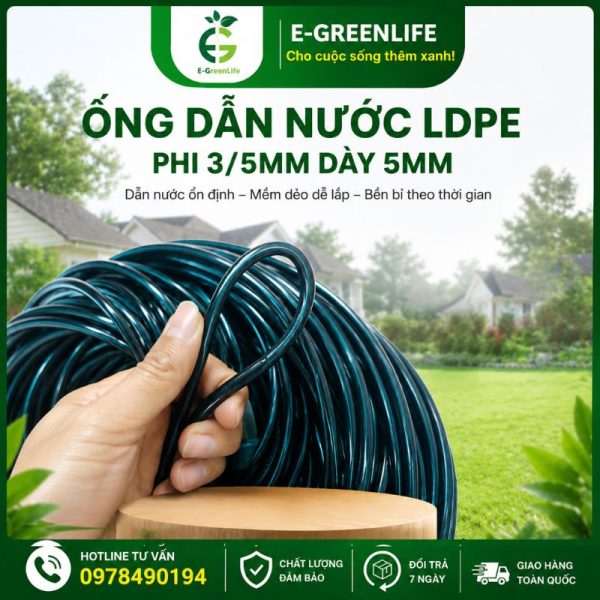 Địa chỉ mua ống dẫn nước LDPE phi 3/5mm dày 5mm