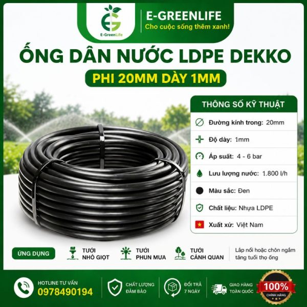 Mua Ống dẫn nước LDPE Dekko phi 20mm dày 1mm