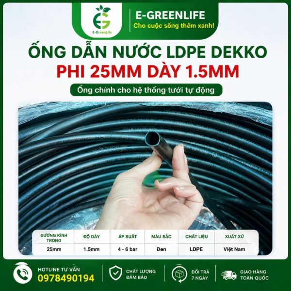 Mua Ống dẫn nước LDPE Dekko phi 25mm dày 1.5mm