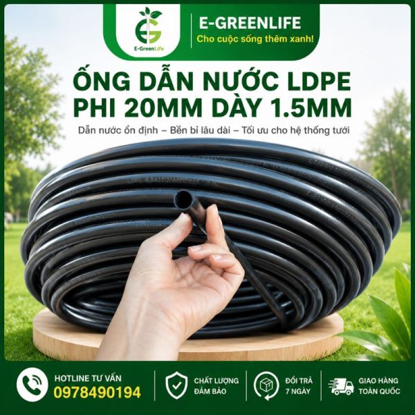 Mua ống dẫn nước LDPE phi 20mm dày 1.5mm tại E-GreenLife