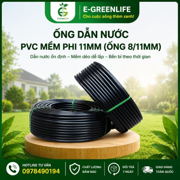 Mua ống dẫn nước PVC mềm phi 11mm ống 8/11m uy tín