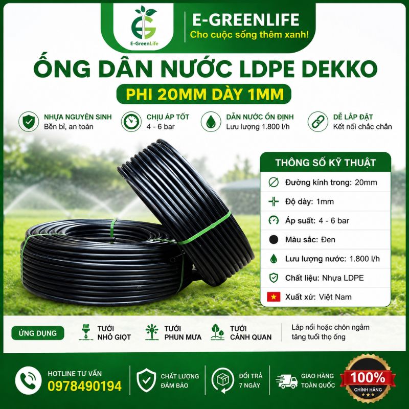 ong-dan-nuoc-ldpe-dekko-phi-20mm-day-1mm-E-GreenLife Ống dẫn nước LDPE Dekko phi 20mm dày 1mm