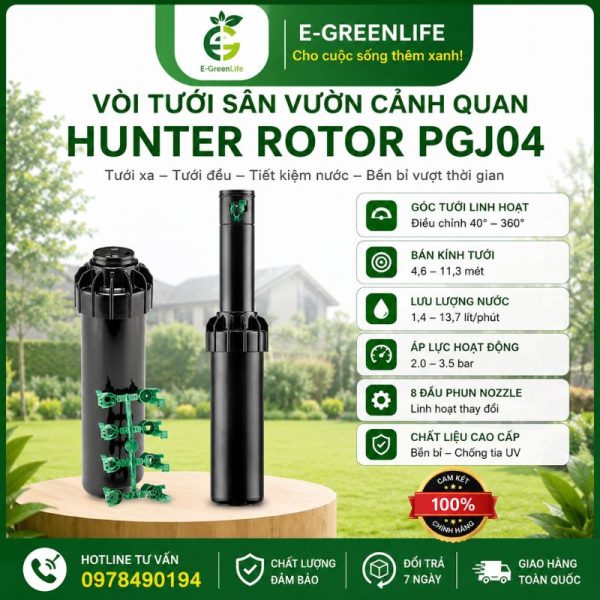 Vòi tưới sân vườn cảnh quan Hunter Rotor PGJ04