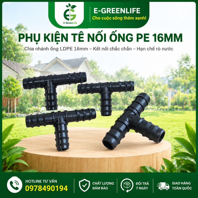 E-GreenLife-ban-phu-kien-te-noi-ong-pe-16mm E-GreenLife bán Phụ kiện tê nối ống PE 16mm