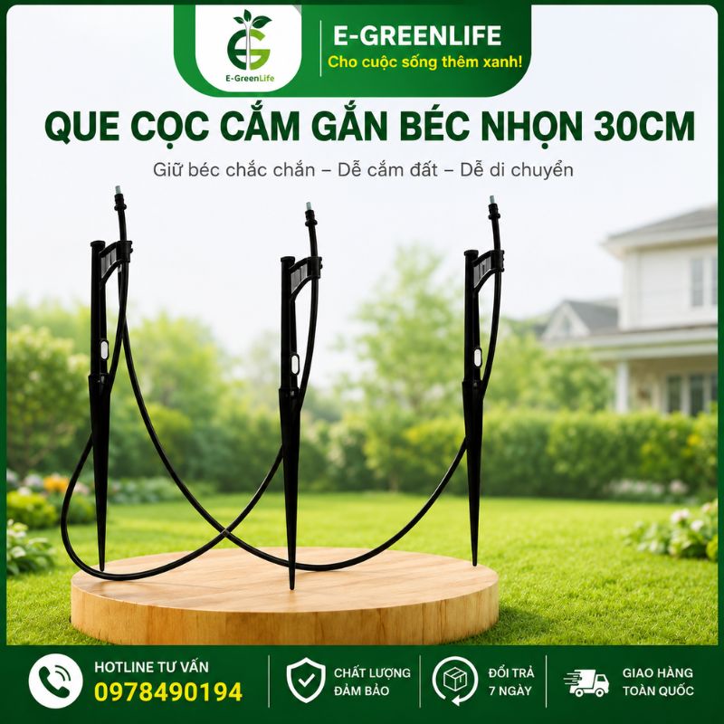 E-GreenLife-ban-que-coc-cam-gan-bec-nhon-30cm-chat-luong E-GreenLife bán Que cọc cắm gắn béc nhọn 30cm chất lượng