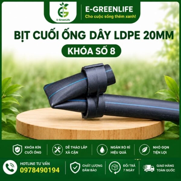 Bịt cuối ống dây LDPE 20mm khóa số 8