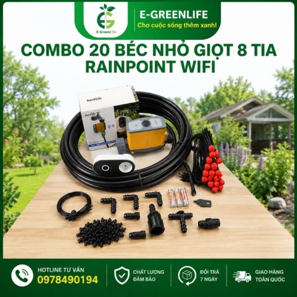 Địa chỉ bán Combo 20 béc nhỏ giọt 8 tia RainPoint wifi