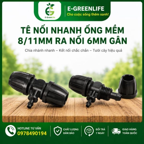 Địa chỉ mua Tê nối nhanh ống mềm 8/11mm ra nối 6mm gân
