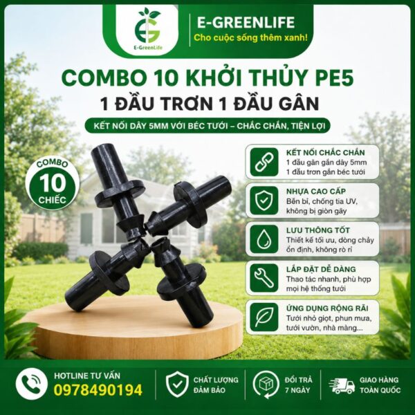 Mua Combo 10 khởi thủy PE5 1 đầu trơn 1 đầu gân ở đâu uy tín