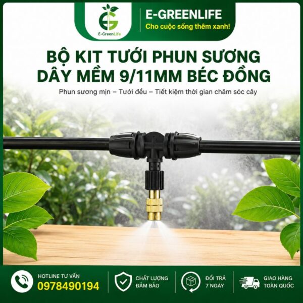 Mua Bộ kit tưới phun sương dây mềm 9/11mm béc đồng chất lượng ở đâu
