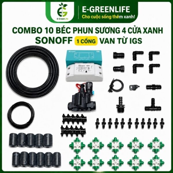 Mua Combo 10 béc phun sương xanh 4 cửa uy tín